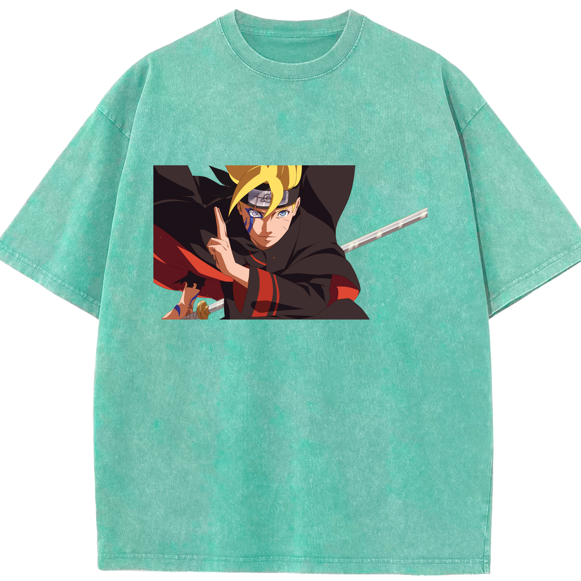 （画像用） NARUTO -ナルト- うずまき ボルト Uzumaki Boruto 綿100% ヴィンテージ風 半袖Tシャツ（フロントプリント）